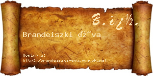 Brandeiszki Éva névjegykártya